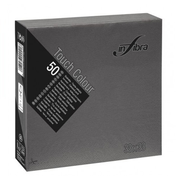 Tovagliolo 24x24 2v Touch Nero (100PZ)